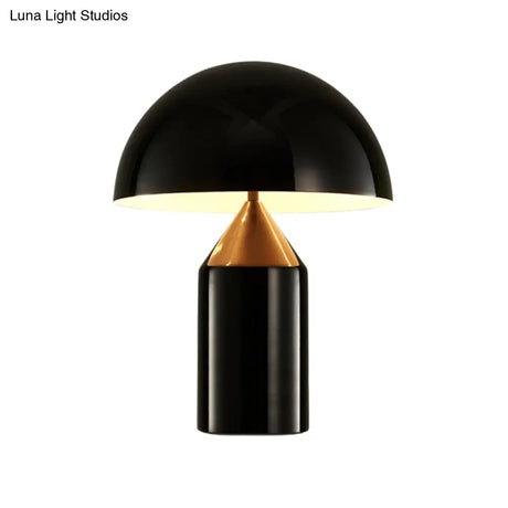 Post-Modern Dome Metal Table Light: 2-Bulb Black Nightstand Lamp For Living Room