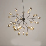 Post-Modern Glass Chandelier Light For Dining Room With Led Ceiling Lighting - Branched Firefly