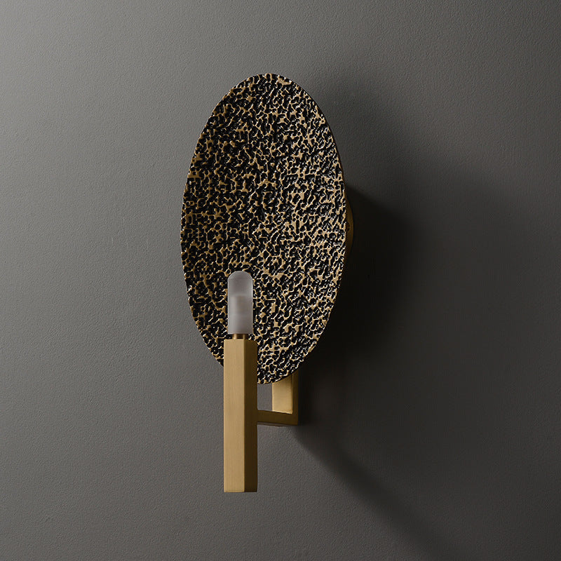 Post-modern Luxury Copper Wall Lamp Simple Creative Retro Personality Living Room Bedroom Study Aisle Wall Lamp Copper