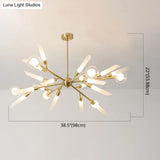 Post-Modern Metal Starburst Chandelier With Glass Shade For Living Room Ceiling