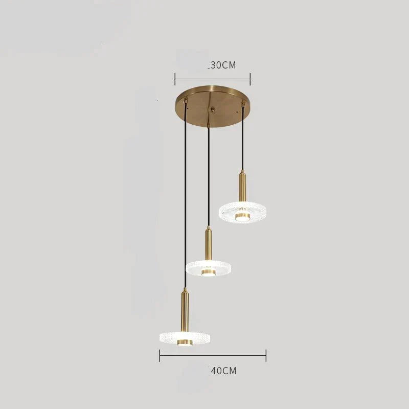 Post Modern Single Head Chandelier American Style Three Dining Room Acrylic Led Bedside Lamp Pendant