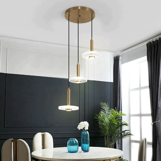 Post Modern Single Head Chandelier American Style Three Dining Room Acrylic Led Bedside Lamp Pendant