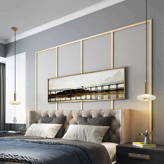 Post Modern Single Head Chandelier American Style Three Dining Room Acrylic Led Bedside Lamp Pendant