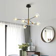 Postmodern Black & Gold Chandelier - 6/8 Lights Branch Design Clear Glass Shades 6 /