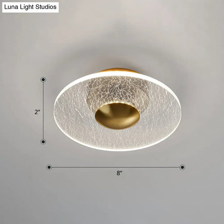 Postmodern Clear Acrylic Disc Semi Flush Mount Lamp Led Ceiling Light For Corridor / White