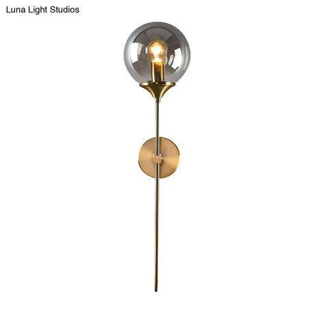 Postmodern Clear/Amber/Smoke Grey Glass Single Brass Wall Lamp