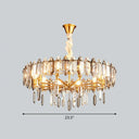 Postmodern Crystal Chandelier For Living Room With Clear Loop Shade 8 /