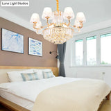 Postmodern Empire Shaped Crystal Rod Pendant Chandelier - 6/8/10 Heads Gold Suspension Light