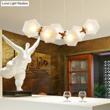 Postmodern Geometric Frosted Glass 6/8/10 Head Gold Hanging Chandelier for a Stylish Lighting Solution Pendant Lighting