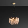 Postmodern Gold Crystal Ceiling Chandelier For Living Room - Elegant Tiered Carved Design 6 /