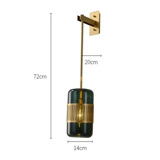 Postmodern Light Luxury Simple Bedroom Bedside Full Copper Wall Lamp Lamps