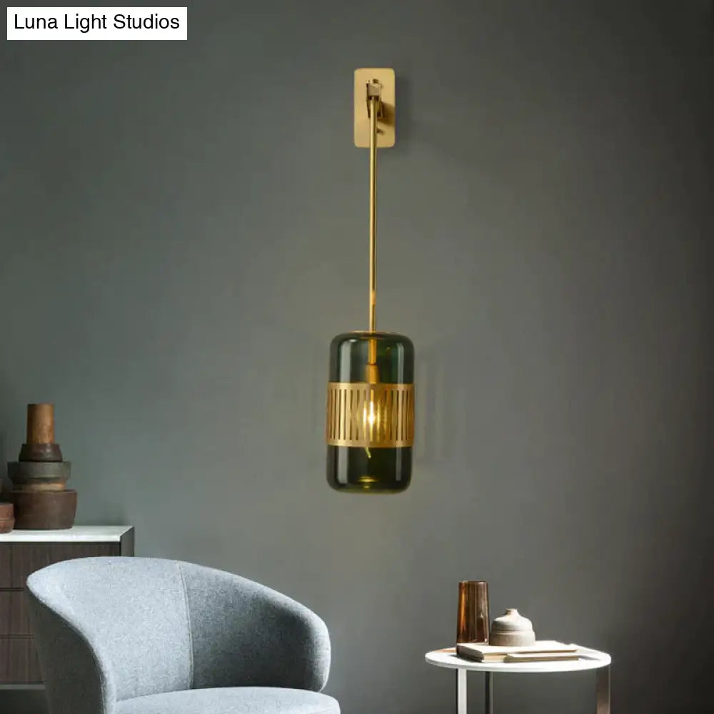 Postmodern Light Luxury Simple Bedroom Bedside Full Copper Wall Lamp Copper Wall Lamps