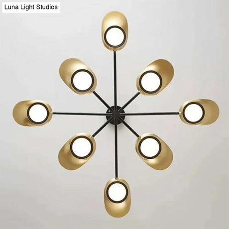 Postmodern Metallic Led Chandelier Pendant Light - Radiant Burst Design For Living Room