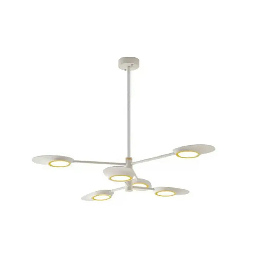 Postmodern Metallic Led Chandelier Pendant Light - Radiant Burst Design For Living Room