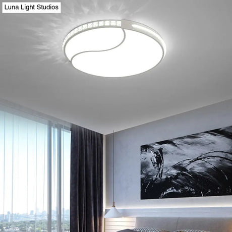Premium 16.5/20.5/24.5 White Led Ceiling Mount Round Flush Light Fixture In Warm/White Sleek Acrylic