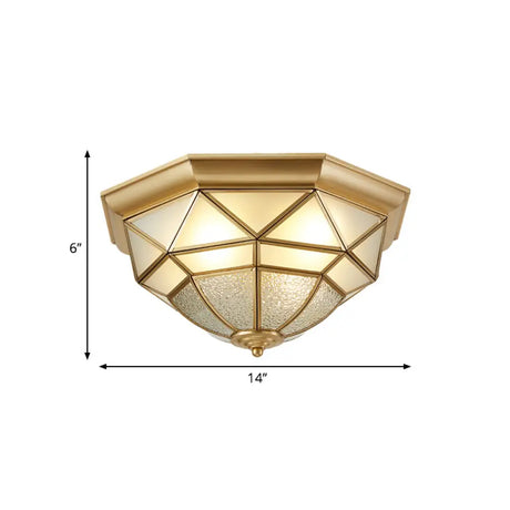 Prism Restaurant Flush Mount Light With Colonial Blown Opal Glass - 14/18 Sizes 3/4 Bulbs Brass