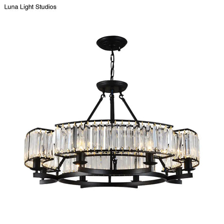 Prismatic Crystal Chandelier - Modern Suspension Lighting For Living Room