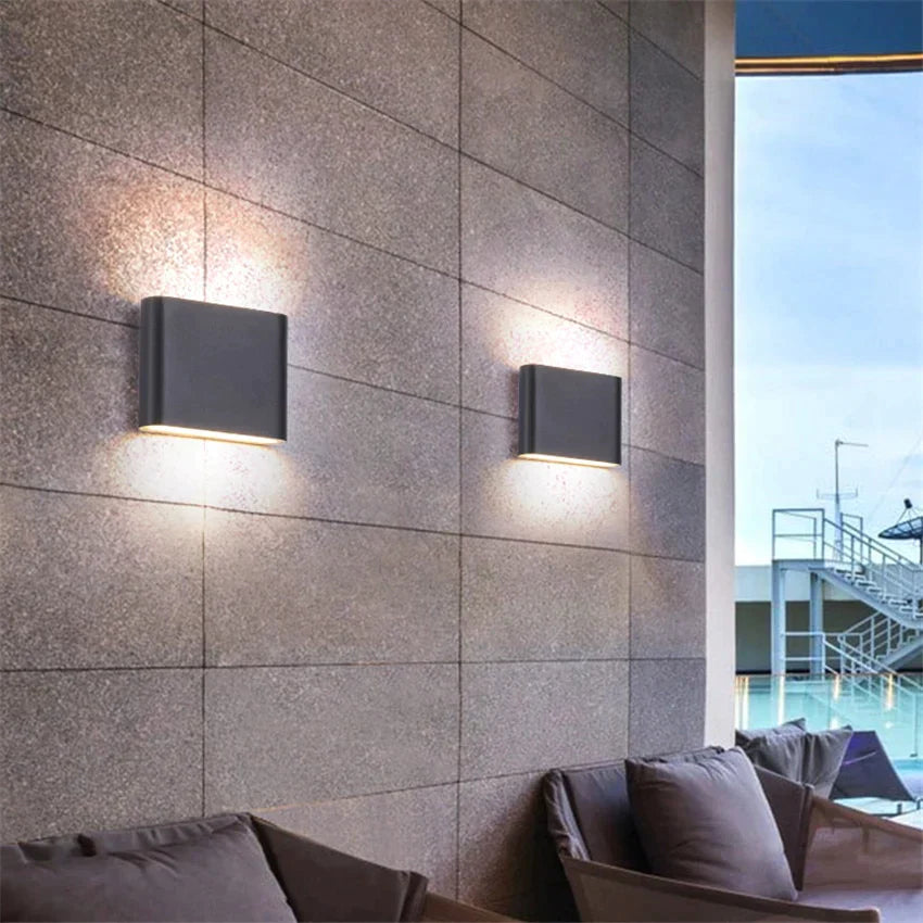 Outdoor Waterproof Ip65 Wall Lamp 6W/12W Led Light Modern Indoor/Outdoor Decor Up Down Dual-Head