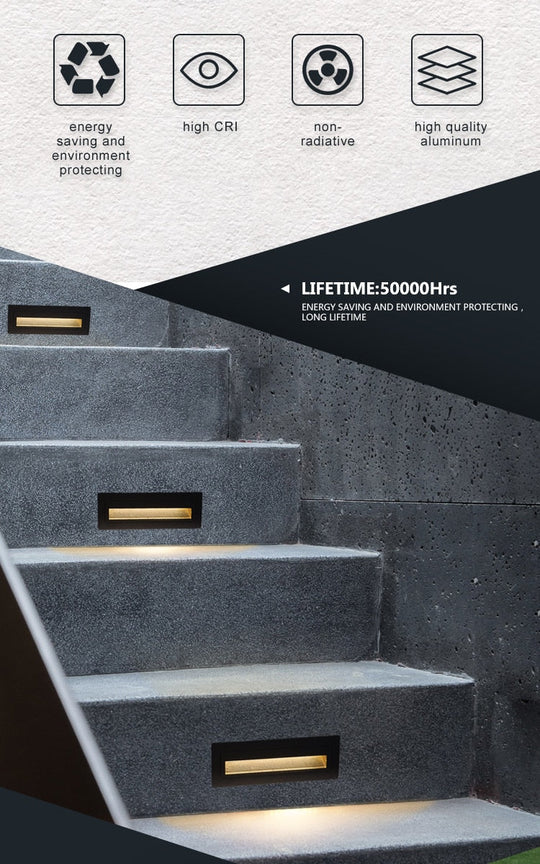Led Stair Light Step Lights 6W Smd 210*60Mm Aluminum Outdoor Indoor Waterproof Embedded Staircase