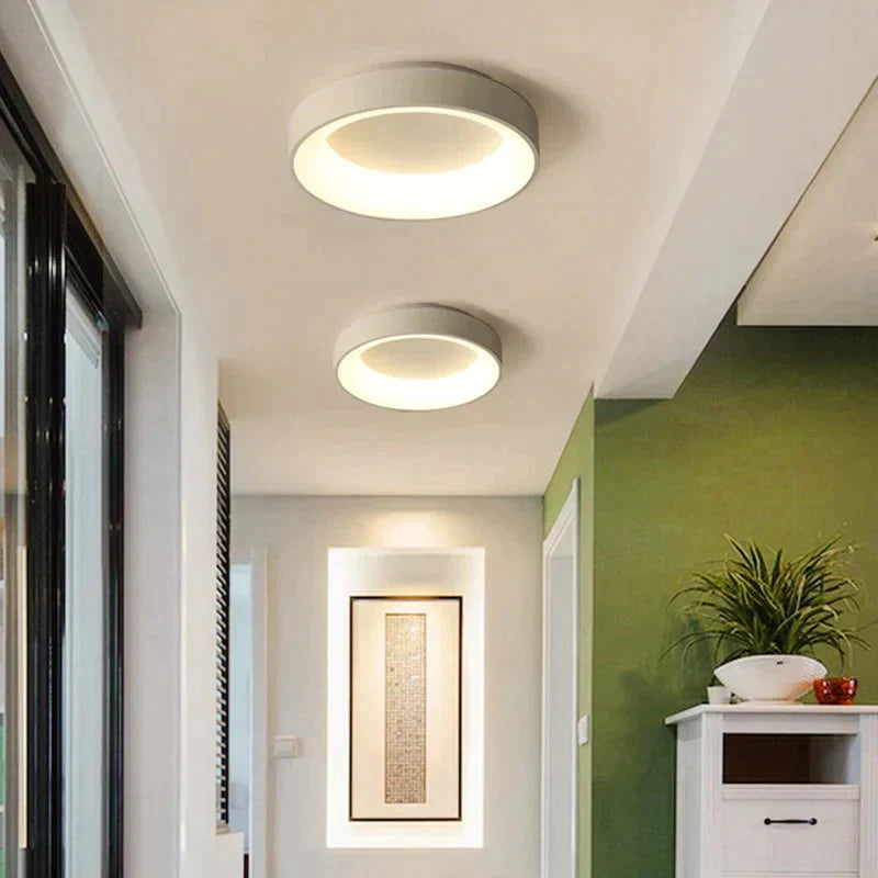 Round Modern Led Ceiling Lights For Living Room Bedroom Study Dimmable+Rc Lamp Fixtures