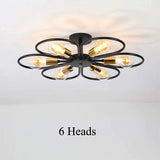 Vintage Industrial Rustic Flush Mount Ceiling Light Metal Lamp Fixture American-Style Village Style