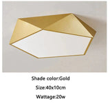 Modern Light Fixtures Ceiling Of Equilateral Indoor Lighting Gold Lampshade For Living Room Bedroom