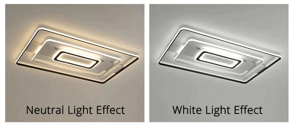 Modern Rectangle/Square/Circle Acrylic Led Ceiling Light White Color Black Remote Control For Living