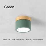 Ceiling Lights Iron&Wood Lamp For Living Room Bedroom Kitchen Corridor Home Deco 7W Led Spot Light