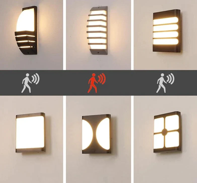 Modern Porch Light Waterproof Ip65 Radar Sensor Wall Lamps For Courtyard Patio Garden Front Door