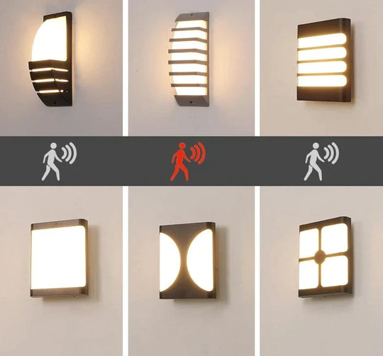 Modern Porch Light Waterproof Ip65 Radar Sensor Wall Lamps For Courtyard Patio Garden Front Door