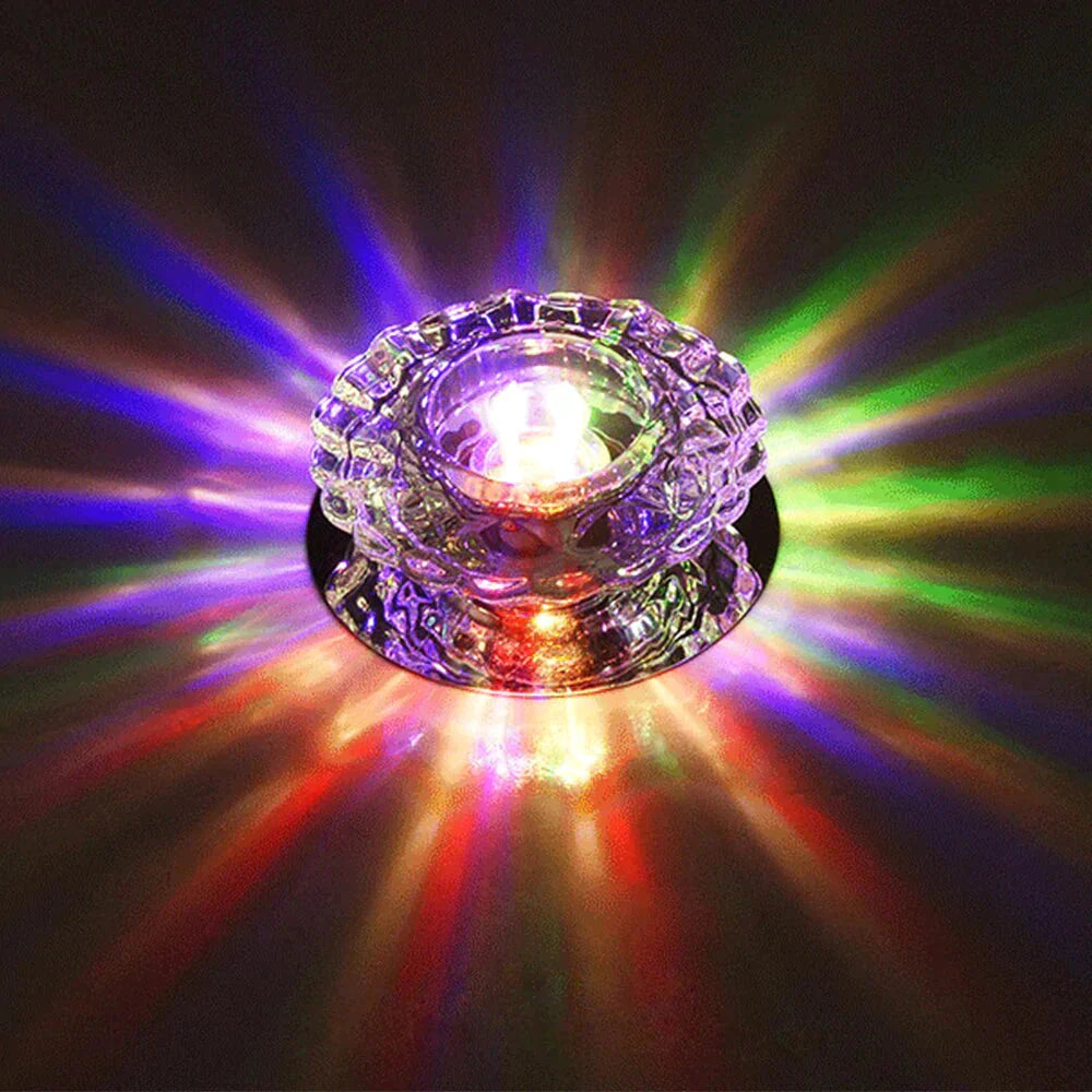 Modern Led Chip Crystal Aisle Lamp Solid Stainless Steel Base Surface Mounted Ceiling For Living