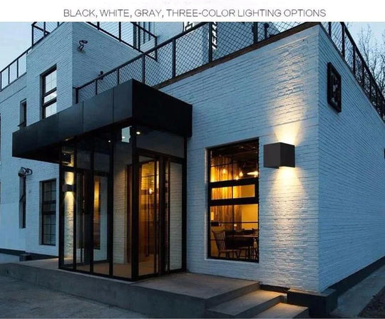 12W Dimmable Cob Modern Brief Cube Adjustable Surface Mounted Led Wall Lamp Outdoor Waterproof