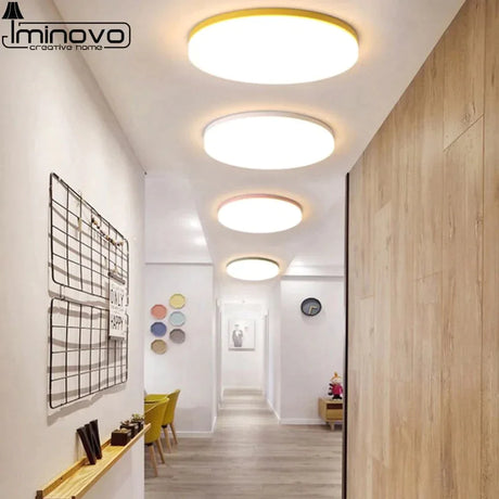 Led Macaron Ceiling Light Lamp Modern Panel Fixture Bedroom Children Remote Living Room Hall Surface