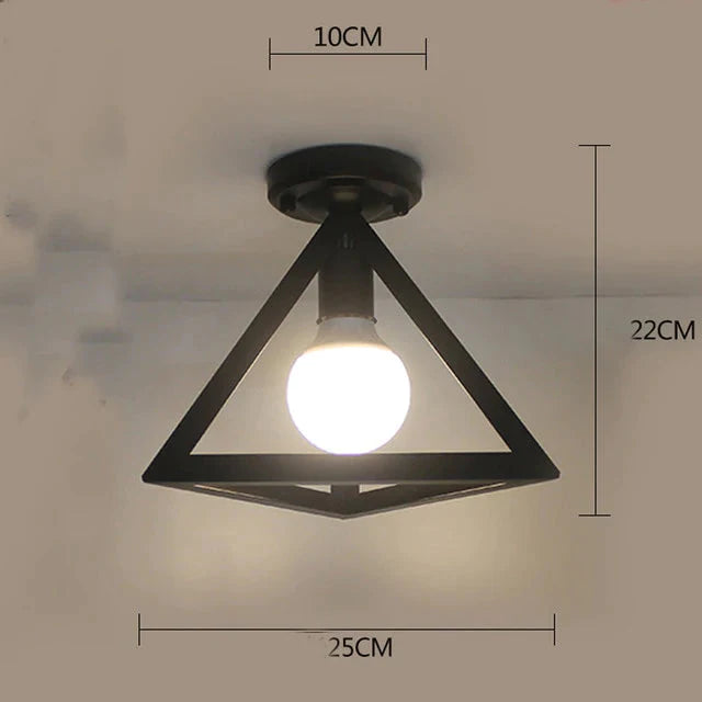 Vintage Ceiling Lights Lustre Luminaria Led Lamp Loft Iron Cage Fixtures Lighting