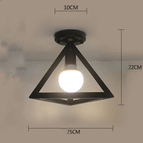 Vintage Ceiling Lights Lustre Luminaria Led Lamp Loft Iron Cage Fixtures Lighting