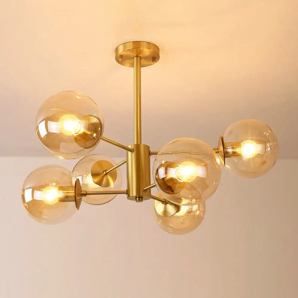 Radial Chandelier Pendant Light In Antiqued Brass - Contemporary Glass Design For Living Room