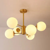 Radial Chandelier Pendant Light In Antiqued Brass - Contemporary Glass Design For Living Room