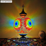 Raelynn - Vintage Sphere Nightstand Lighting 1-Light Hand Rolled Art Glass Night Table Light For