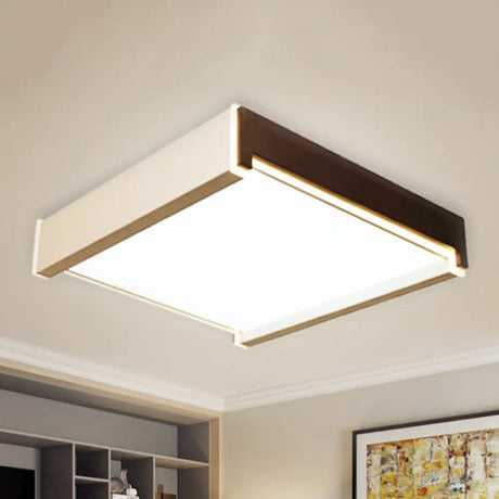 Rectangular Acrylic Led Flush Light - Modern 19.5’/27’/29.5’ Wide White Ceiling Fixture With
