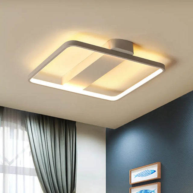 Rectangular Led Flush Light: Modern Acrylic Ceiling Fixture (18/21.5/25.5) With Warm/White Light For