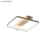 Rectangular Led Flush Light: Modern Acrylic Ceiling Fixture (18’/21.5’/25.5’) With Warm/White