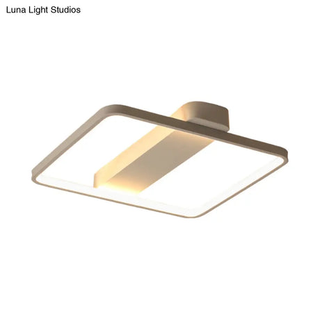 Rectangular Led Flush Light: Modern Acrylic Ceiling Fixture (18’/21.5’/25.5’) With Warm/White