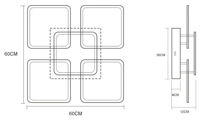 Remote Modern Led Ceiling Lights Fixture For Bedroom Dining Room Acrylic Lampshade Dimmable 15-25
