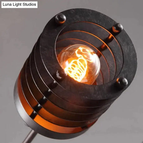 Retro Indoor Vintage Pendant Light Metal Minimalist Led Hanging Lights Rust Iron Cage Lampshade