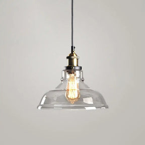 Retro Industrial Glass Pendant Lights For Bars - 1-Light Hanging Fixtures Clear / 8.5