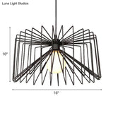 Retro Industrial Metal Cage Pendant Light - Black Hanging Lamp For Living Room