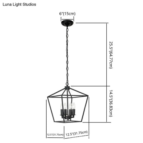 Retro Industrial Style 4-Light Geometric Multi-Pendant Metal Ceiling Lights - Ideal For Restaurants