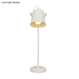 Retro Metal Desk Lamp: Stylish 1-Head Study Room Reading Light In Black/White - Rotatable And