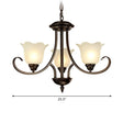 Retro Opal Frosted Glass Flower Chandelier In Black Finish: Elegant Hanging Light For Living Room 3