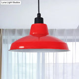 Retro Polished Black/White Bowl Pendant Light – Stylish 1-Head Indoor Ceiling Fixture